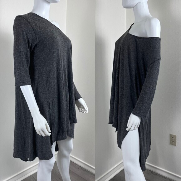 Free People Size M Oversize Pullover Tunic Blouse High Low Top Loungewear Casual - Picture 3 of 9